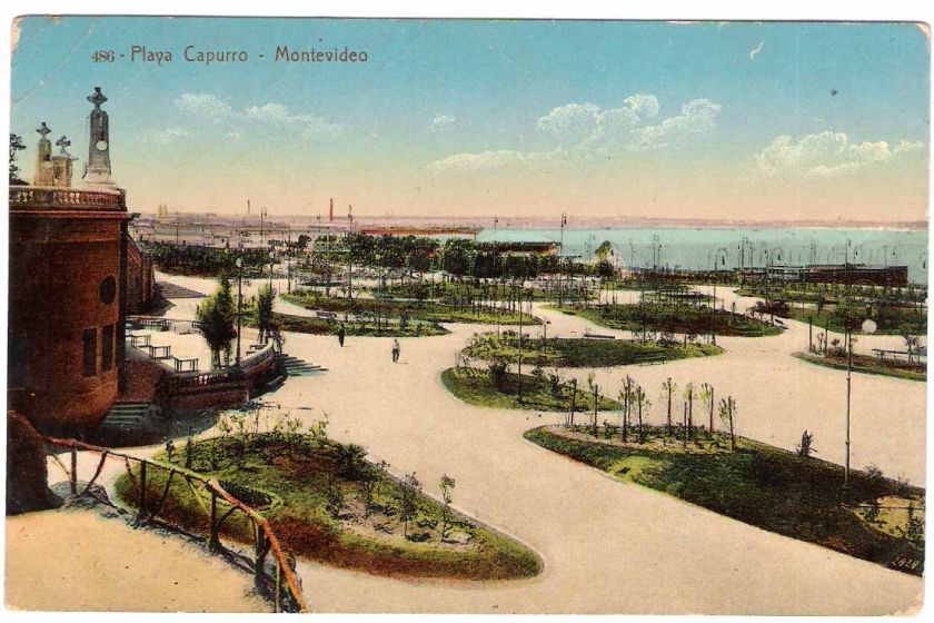 URUGUAY RARE MONTEVIDEO PLAYA CAPURRO OLD POSTCARD LOOK  