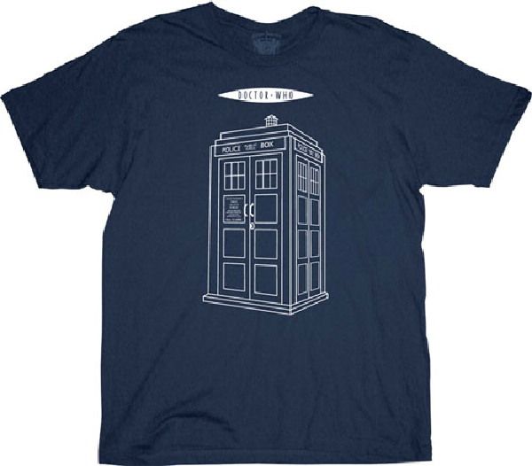 Doctor Who TV Series Linear Design Tardis T Shirt, NEW  