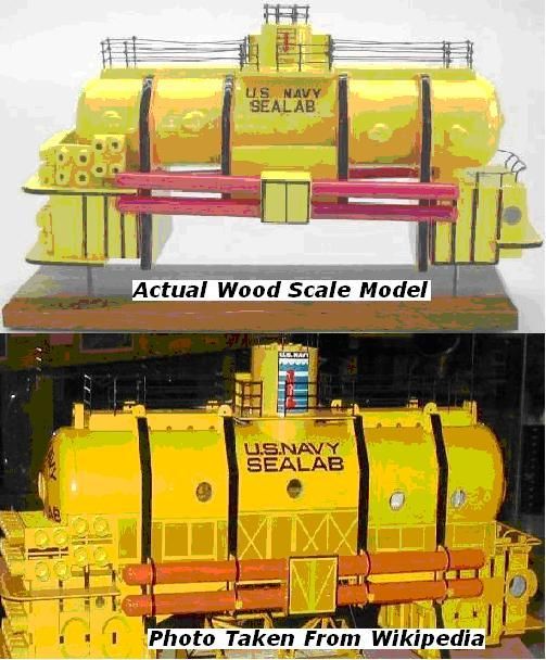 US Navy SEALAB III Underwater Habitat Wood Model Large  