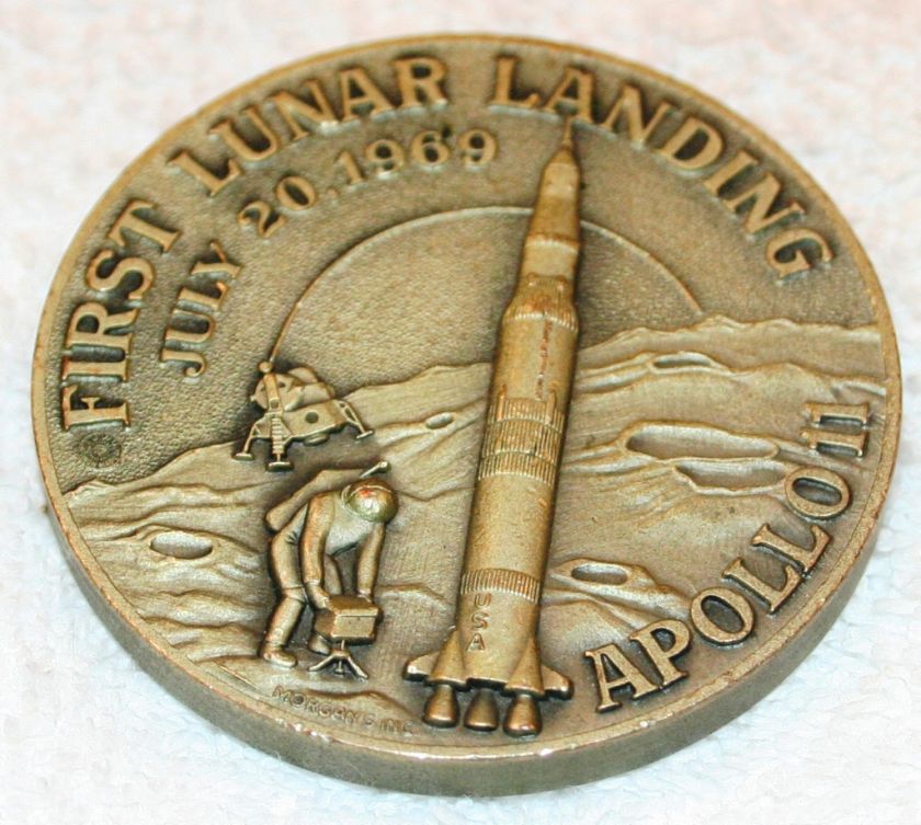 1969 BRONZE APOLLO 11 FIRST LUNAR LANDING MERCURY GEMINI ASTRONAUTS 