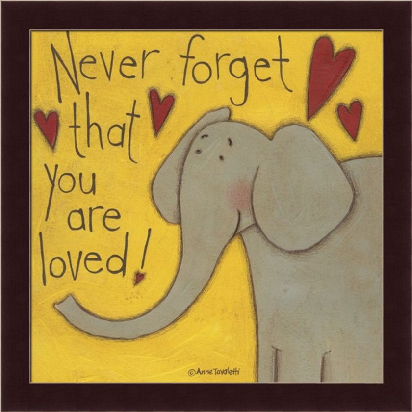 You are Loved by Anne Tavoletti Elephant Print Framed  