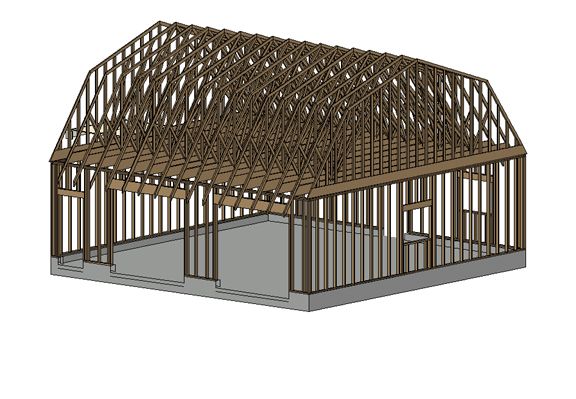 32 X 32 GARAGE SHOP PLANS MATERIALS LIST & BLUEPRINTS  