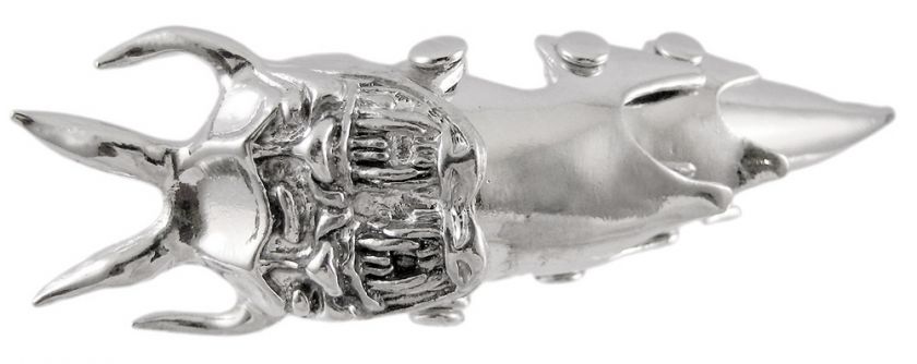 Two Faced Demon Skull Full Finger Armor Ring 4 Inch Long  