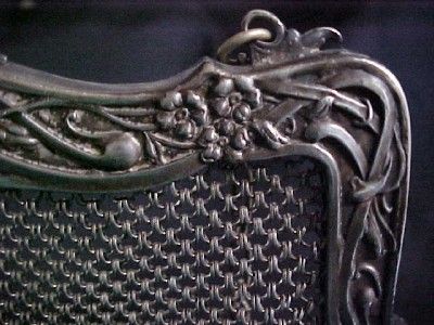 Vintage Antique German Silver Mesh Purse Handbag  