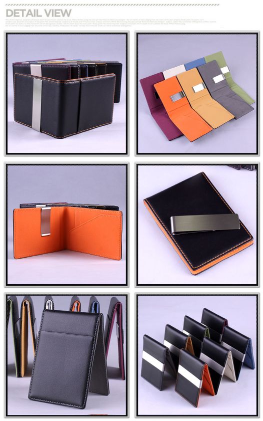 Premium 7 Color Slim Money Clip Wallet Credit ID Case Card Holder BIG 