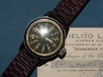 HACK WATCH PILOT ELGIN TYPE A 17A USAF 1956 W/CIELITO LINDO CARD CAPT 