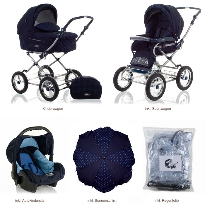 KINDERWAGEN + BABYSCHALE KORTINA IN 22 FARBEN  