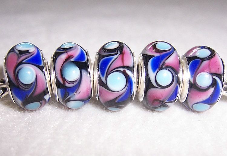 Unique Murano Glass Beads fit European Charm Bracelet a026  