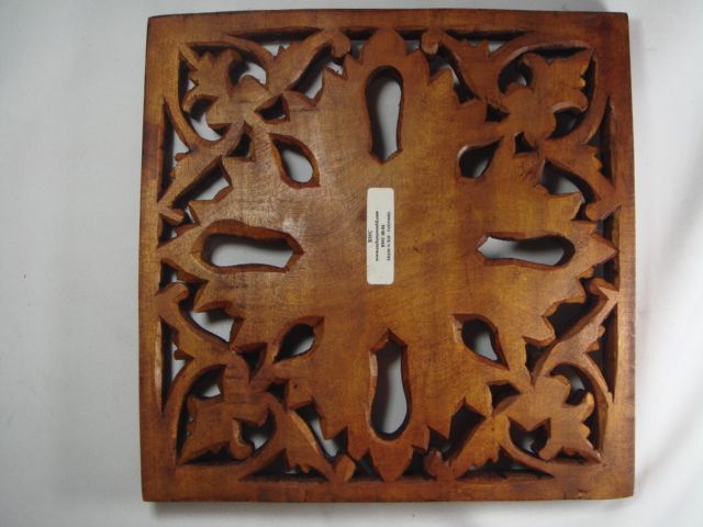 Hand Carved Bali 3 D Wall Panel Flower Relief ART  