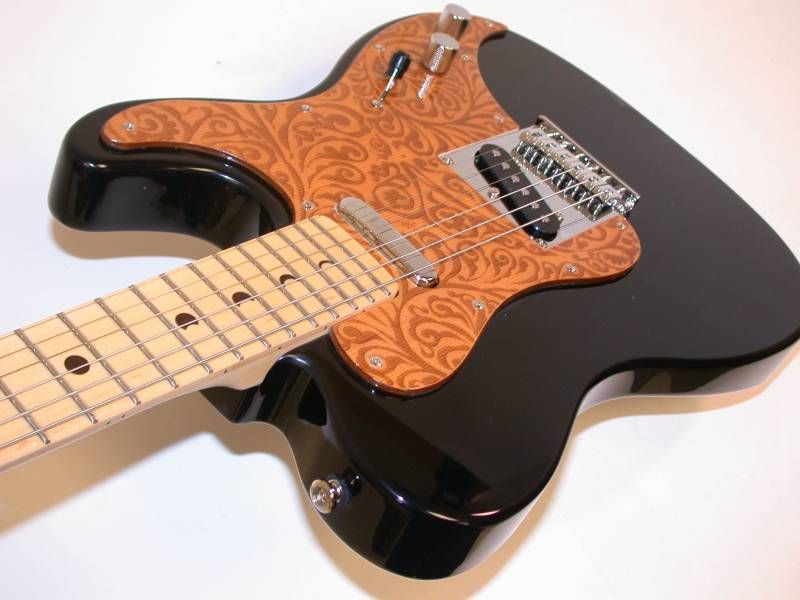 LUNA Henna Paisley TLE Black Electric Guitar,AuthDealer  