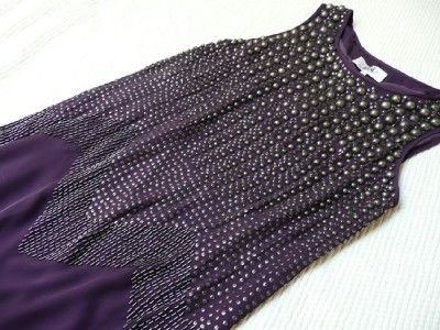 NWT $665 TIBI Runway Stud Beading Silk Dress  