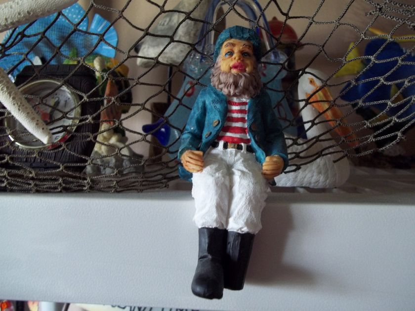 Bearded Peg Leg Ledge Sailor 6 Nautical Decor Figurine  