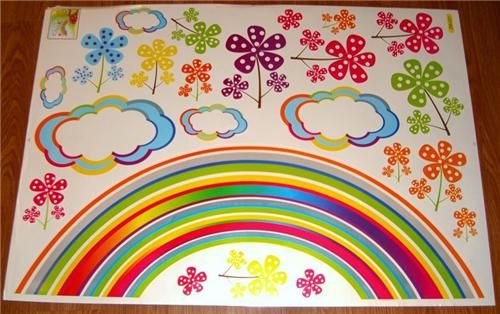 Girls/Children/Kid Bedroom RAINBOW/FLOWER Wall Stickers  