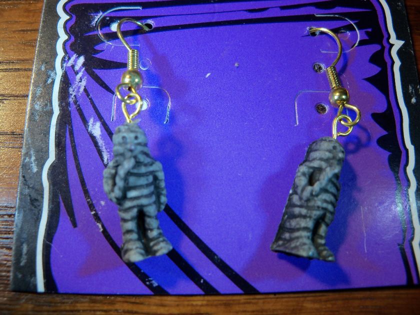 Resin Mummy Halloween Earrings  