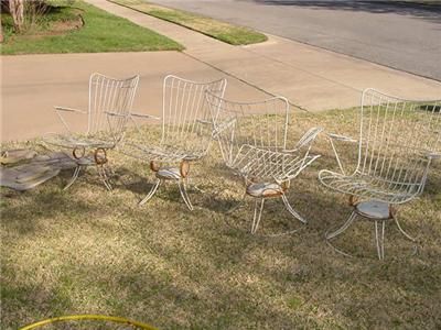 CHAIRS 4 MATCHING SALTERINI EAMES BERTOIA WOODDARD ERA SWIVEL ROCKING 