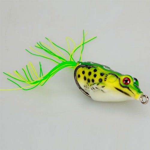 Frog Topwater Fish Fishing Lure Crankbait Hooks Bass Bait Tackle 5.5cm 