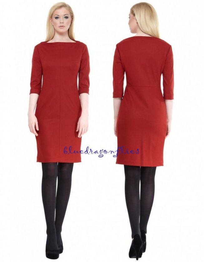 DIANE VON FURSTENBERG $398 Cranberry THANDI Wool DRESS  