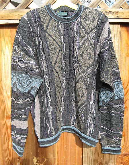 gorgeous coogi australia multi colored textural knit long sleeve 