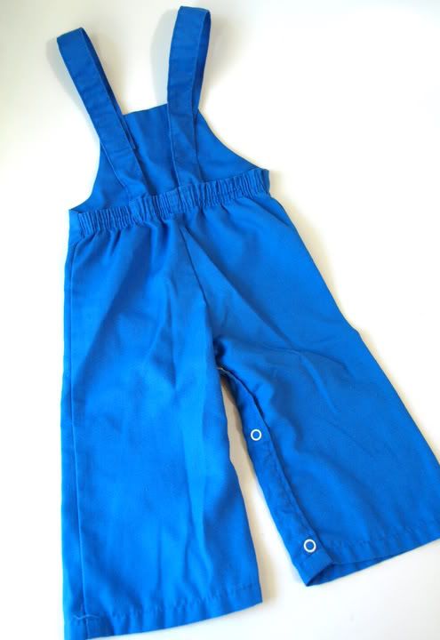 vtg 80s blue toddler boys MONKEY OVERALLS 18 months 2T  