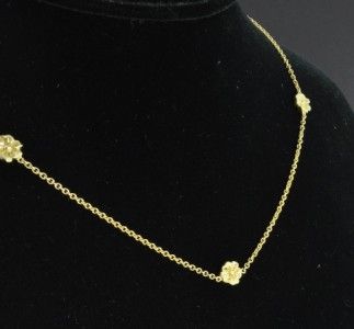 Estate Vtg Kimberlee Teti 18K Gold Plumeria Flower Station Chain Link 