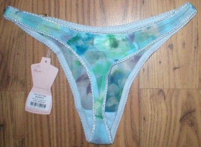 Claire Pettibone Biarritz NEW Tags Womens Thong Pantie Bridal Blue 