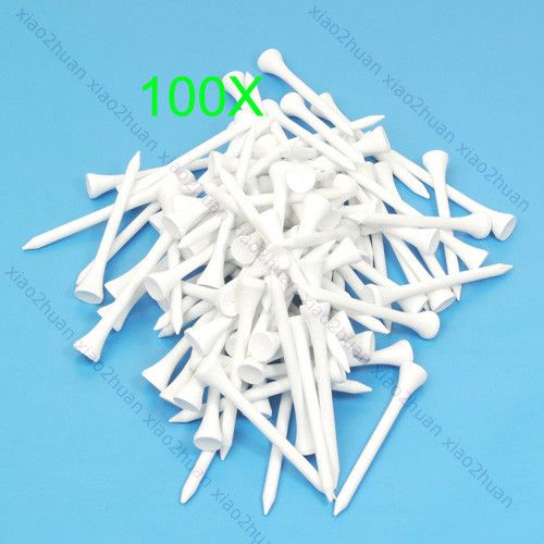 100 X 70mm Golf Ball Wood Tee Tees White Brand New  