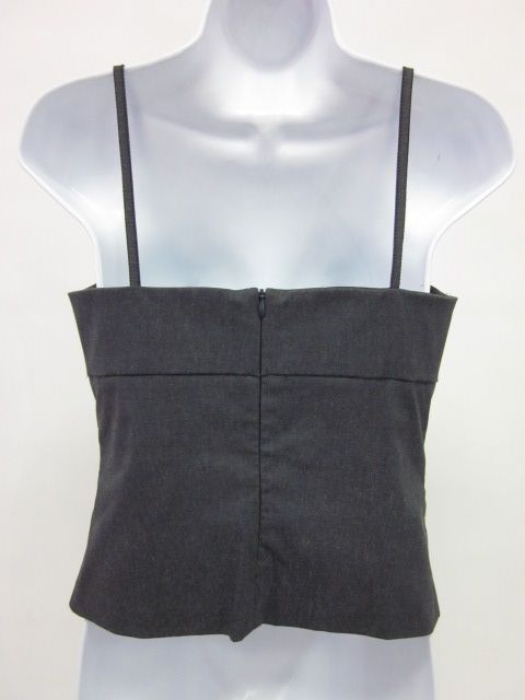 BISOU BISOU Gray Cropped Tank Top Blouse Camisole Sz 8  