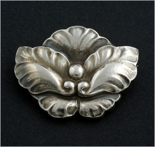 Georg Jensen Silver Brooch # 107. Designed by Georg Jensen himself 