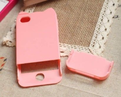 Hello Kitty Double Bow Silicone Soft W/Ear Case Cover For Apple iPhone 