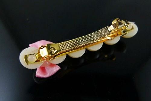 Bowknot Pearl Hair Bow Barrette Alligator Clip Hairpin PIN  