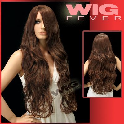 68cm Super Long Dark Brown Curly Hair Wigs 36886  