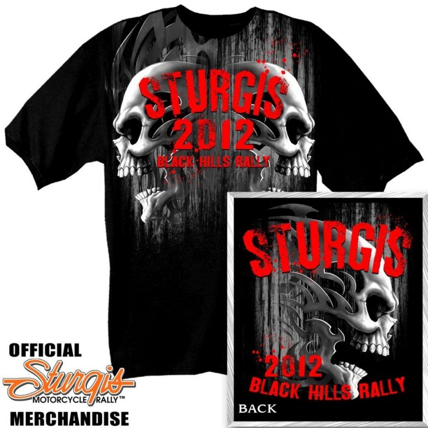 New BIKER STURGIS 2012 STEEL SKULLS SHORT SLEEVE ( L   3XL )  