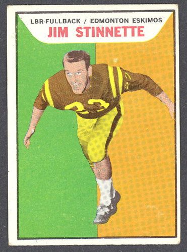 1965 TOPPS OPC CFL FOOTBALL 42 JIM STINNETTE ESKIMOS EX  