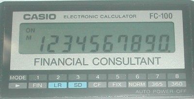 Casio FC 100 Financial Consultant Calculator With Box & Manual  