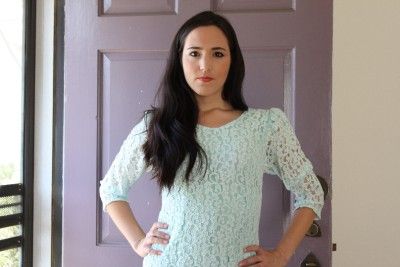 Vintage 80s Baby Blue Lace Cocktail Mini Dress Small  