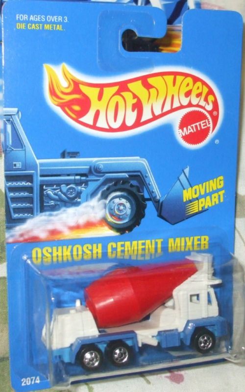 1991 HOT WHEELS #144 WHITE OSHKOSH CEMENT MIXER ML B MI  