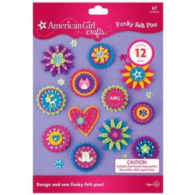 NEW American Girl Pom Pom Scarves + Funky Felt Pins Kit  