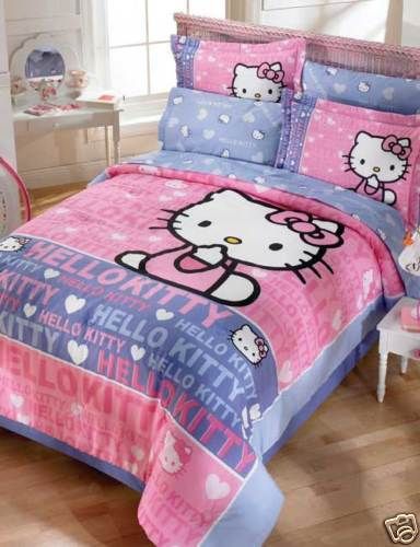NW Girls Hello Kitty Smile Comforter Bedding Set Twin 6  