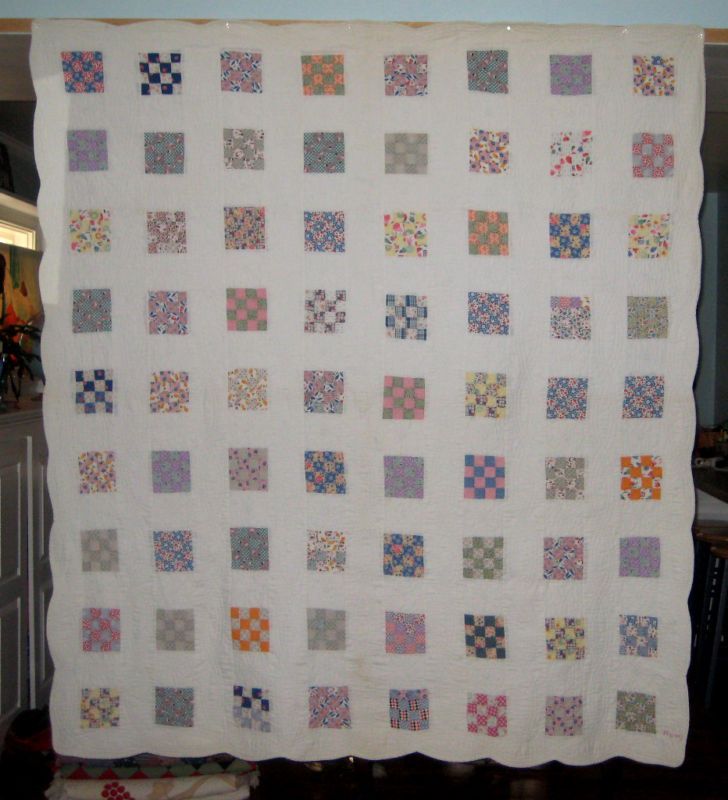 ANTIQUE SIXTEEN PATCH QUILT  