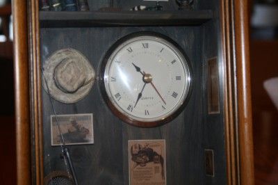 WINDOW PANE CURIO CLOCK FLY FISHING   A MOMENT IN TIME  