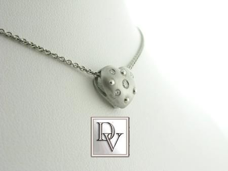 NEW RUDOLPH ERDEL PLATINUM DIAMOND PUFF HEART NECKLACE  