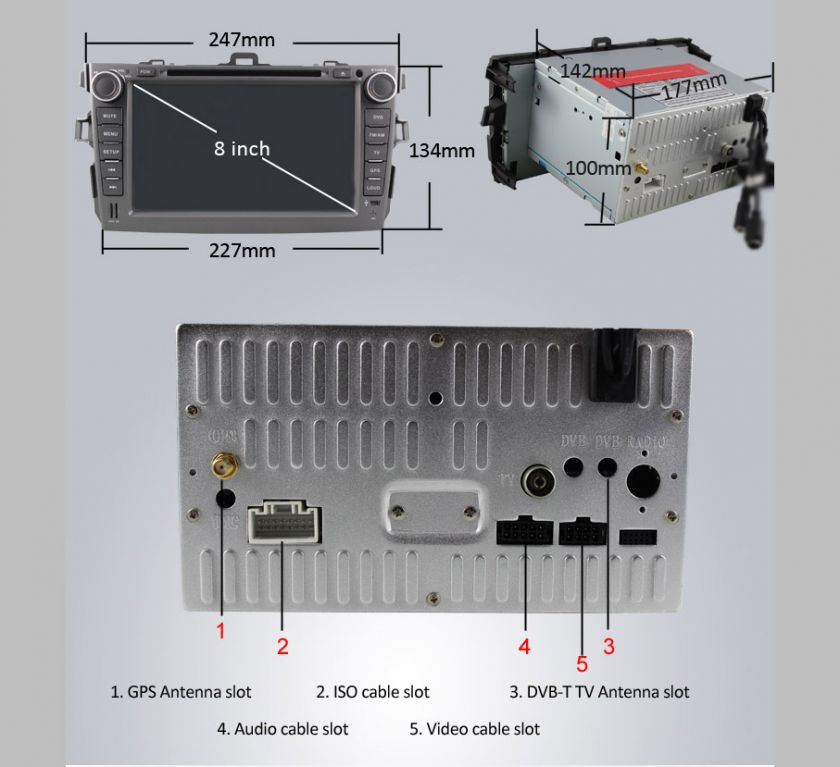   DVD GPS NAV Radio Stereo For Toyota Corolla 2007 2008 2009 2010 2011