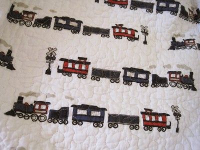 Chic Train Patch Cotton Quilted Bed Spread + Pillowcase  