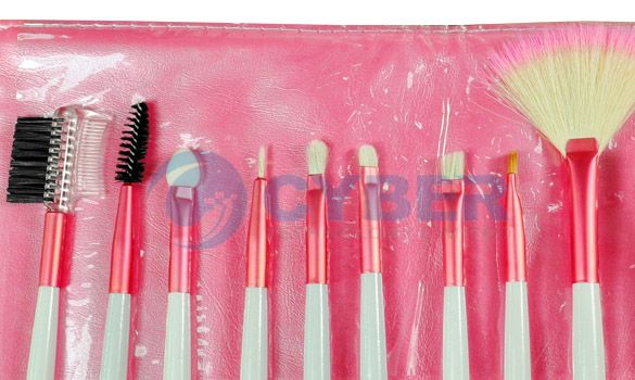 18pcs Eyeshadow Brusher Makeup Brush Set Kit With Roll Up Pink Bag 