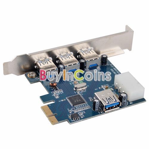 New USB 3.0 3 Port 5Gbps to PCI E Expresscard Controller Express Card 