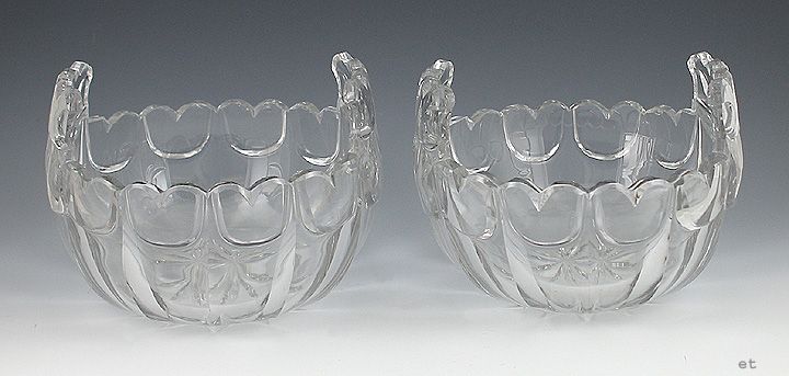 HEAVY CUT GLASS FLORAL BOWLS/WINE RINSERS 1700s 1850s  