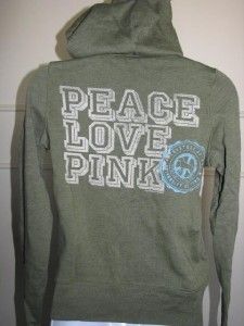 VICTORIAS SECRET Hoodie XSm Army Green Free Lulu Bag  