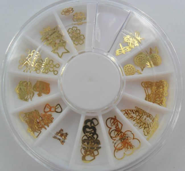   Art Tips Fimo UV Decoration Wheel Golden plate shape DIY Slices  
