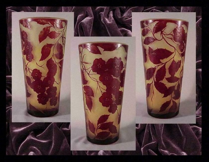 Art Nouveau  Galle Cameo Glass Vase  c.1900 10  