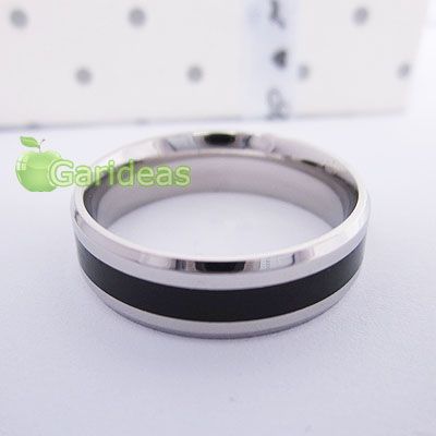 Mens Black&Silver Stainless Steel Ring Item ID2002 US Size 7 8 9 10 